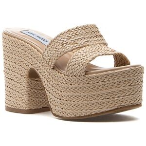 Steve Madden Woven Beige Platform Heels